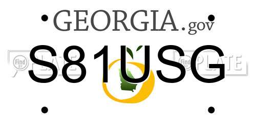 S81USG Georgia License Plate