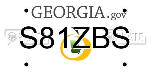 S81ZBS Georgia License Plate