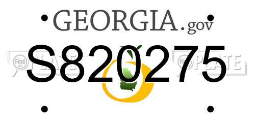 S820275 Georgia License Plate