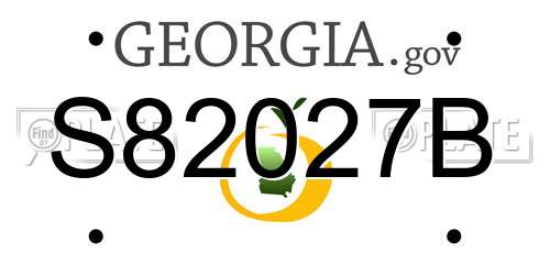 S82027B Georgia License Plate