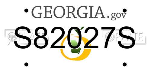S82027S Georgia License Plate