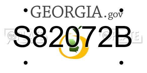 S82072B Georgia License Plate