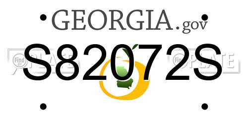 S82072S Georgia License Plate