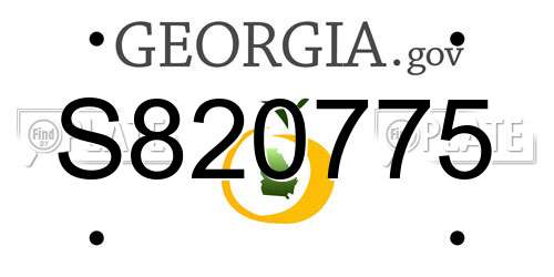 S820775 Georgia License Plate