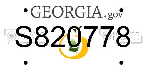 S820778 Georgia License Plate