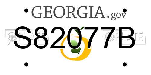 S82077B Georgia License Plate