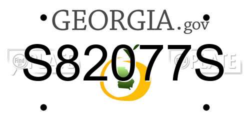 S82077S Georgia License Plate