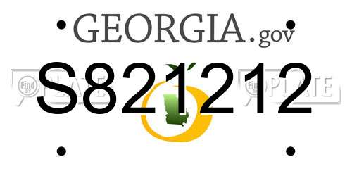 S821212 Georgia License Plate