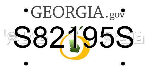 S82195S Georgia License Plate