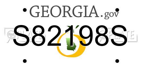 S82198S Georgia License Plate