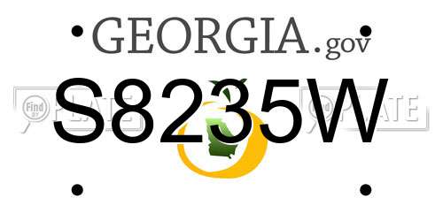 S8235W Georgia License Plate