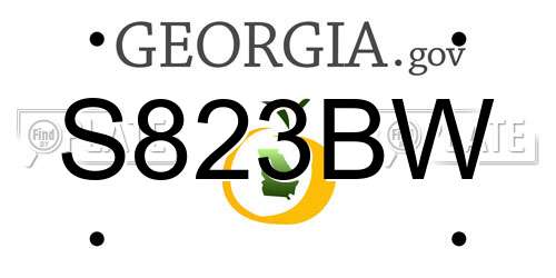 S823BW Georgia License Plate