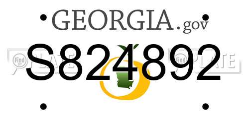 S824892 Georgia License Plate
