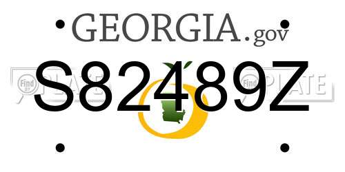 S82489Z Georgia License Plate
