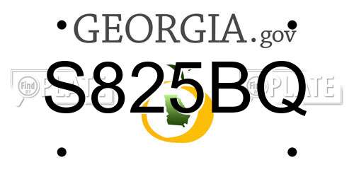 S825BQ Georgia License Plate