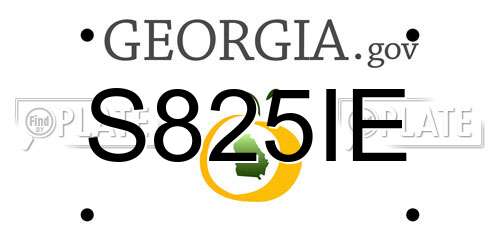 S825IE Georgia License Plate