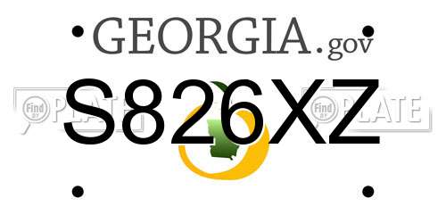 S826XZ Georgia License Plate