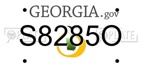 S8285O Georgia License Plate