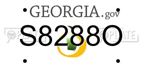 S8288O Georgia License Plate