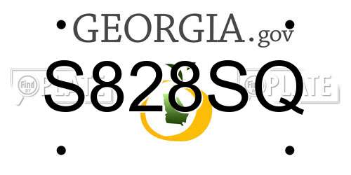 S828SQ Georgia License Plate
