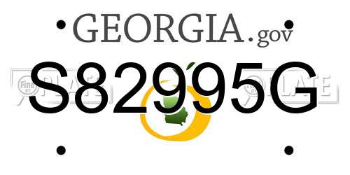 S82995G Georgia License Plate