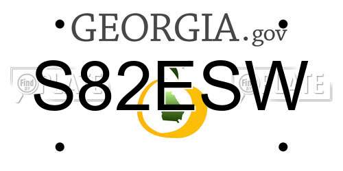 S82ESW Georgia License Plate