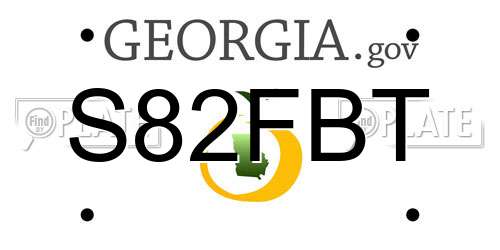 S82FBT Georgia License Plate