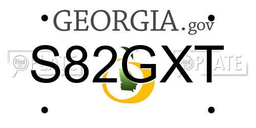 S82GXT Georgia License Plate