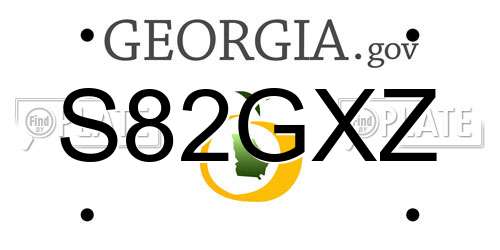 S82GXZ Georgia License Plate