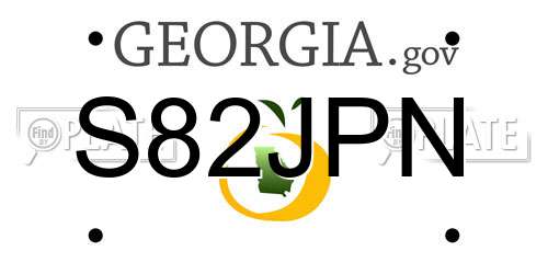 S82JPN Georgia License Plate