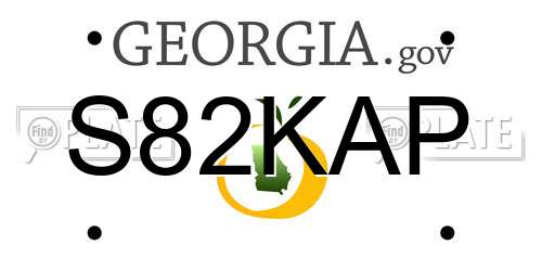 S82KAP Georgia License Plate