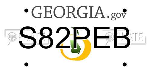 S82PEB Georgia License Plate