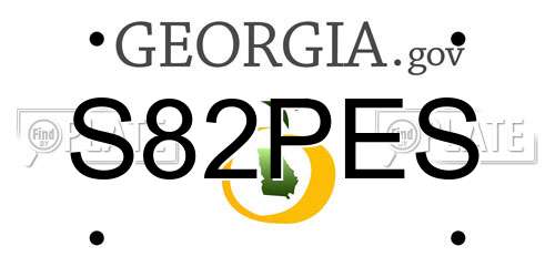 S82PES Georgia License Plate