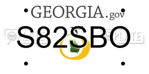 S82SBO Georgia License Plate