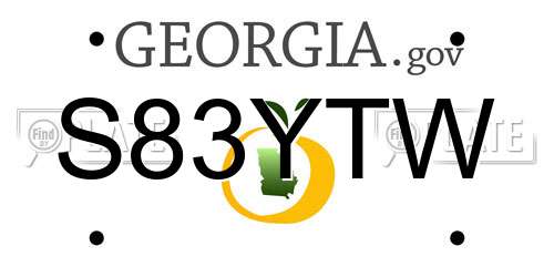 S83YTW Georgia License Plate