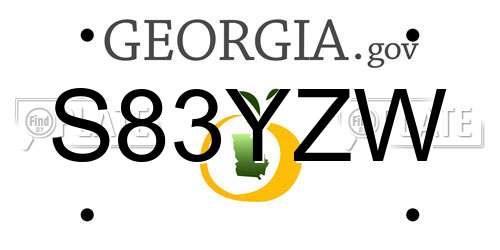 S83YZW Georgia License Plate