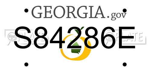S84286E Georgia License Plate