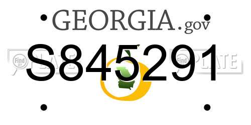S845291 Georgia License Plate