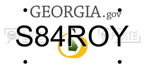 S84ROY Georgia License Plate
