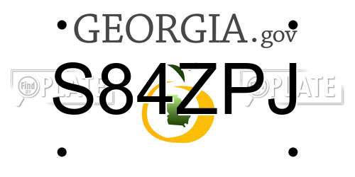 S84ZPJ Georgia License Plate