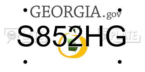 S852HG Georgia License Plate