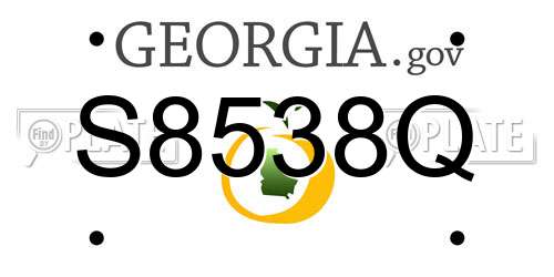 S8538Q Georgia License Plate