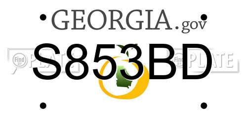 S853BD Georgia License Plate