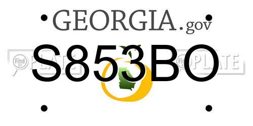 S853BO Georgia License Plate