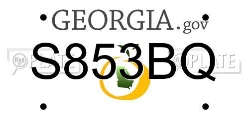 S853BQ Georgia License Plate