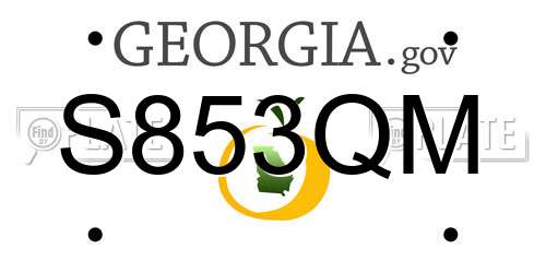 S853QM Georgia License Plate