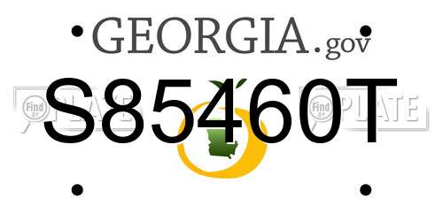 S85460T Georgia License Plate