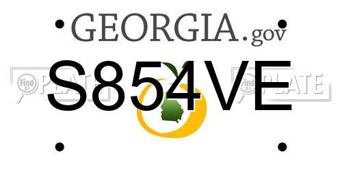 S854VE Georgia License Plate