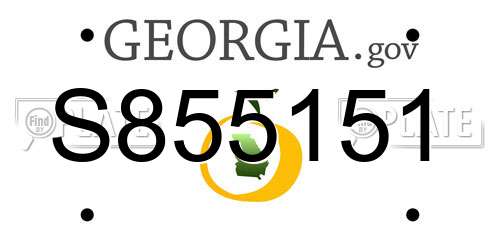 S855151 Georgia License Plate