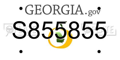 S855855 Georgia License Plate
